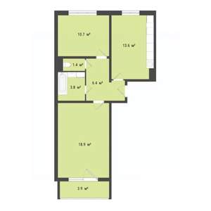 1-к квартира, вторичка, 40м2, 1/10 этаж