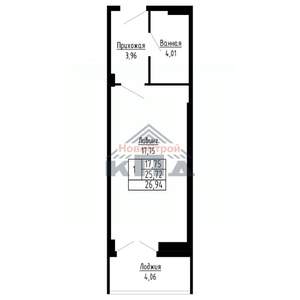 1-к квартира, вторичка, 27м2, 2/16 этаж