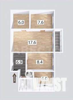 3-к квартира, вторичка, 56м2, 4/5 этаж