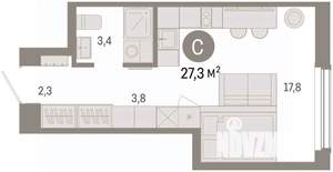 Студия квартира, вторичка, 27м2, 2/16 этаж