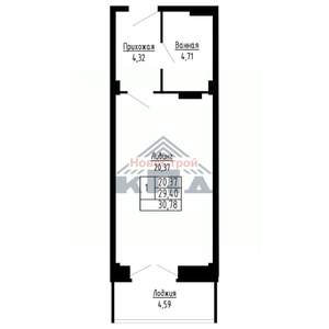 1-к квартира, строящийся дом, 31м2, 12/16 этаж