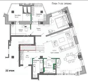 3-к квартира, вторичка, 163м2, 22/23 этаж