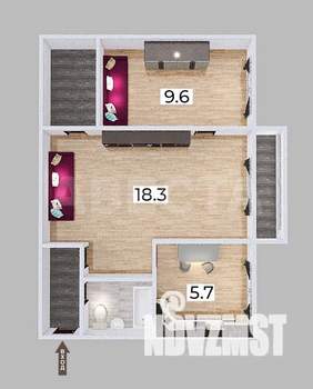 2-к квартира, вторичка, 42м2, 2/5 этаж