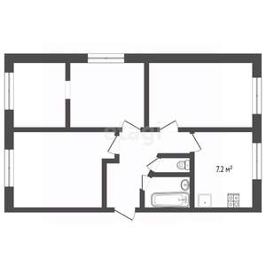 4-к квартира, вторичка, 59м2, 1/5 этаж