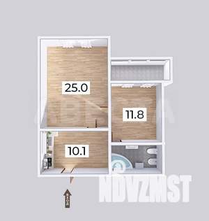 2-к квартира, вторичка, 52м2, 3/10 этаж