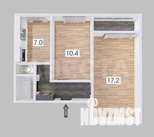 2-к квартира, вторичка, 44м2, 7/9 этаж