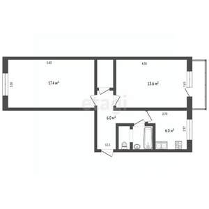 2-к квартира, вторичка, 49м2, 2/5 этаж