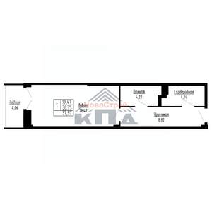 1-к квартира, вторичка, 38м2, 14/16 этаж