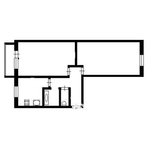 2-к квартира, вторичка, 50м2, 6/9 этаж
