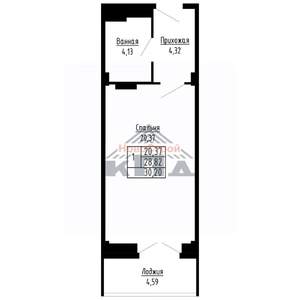 1-к квартира, вторичка, 30м2, 3/16 этаж