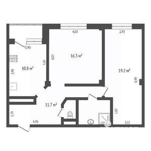 2-к квартира, вторичка, 64м2, 5/10 этаж