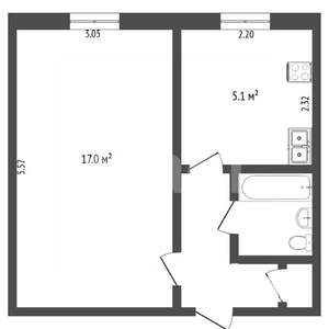 1-к квартира, вторичка, 29м2, 7/9 этаж