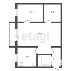 2-к квартира, вторичка, 45м2, 2/5 этаж