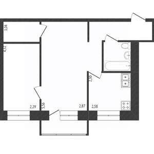 2-к квартира, вторичка, 41м2, 5/5 этаж
