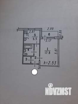 1-к квартира, вторичка, 36м2, 2/5 этаж