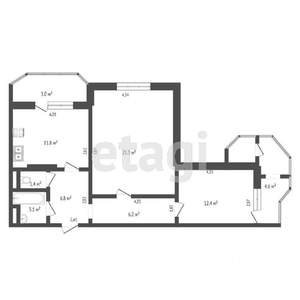 2-к квартира, вторичка, 67м2, 2/16 этаж