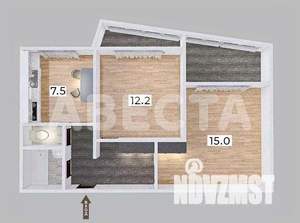 2-к квартира, вторичка, 47м2, 1/9 этаж