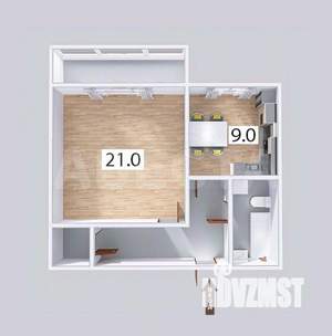 1-к квартира, вторичка, 41м2, 4/10 этаж