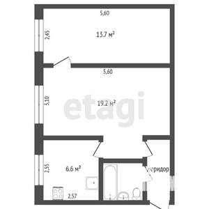 2-к квартира, вторичка, 45м2, 2/5 этаж