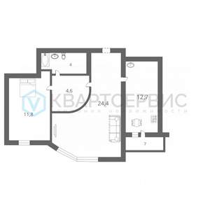 2-к квартира, вторичка, 60м2, 7/9 этаж