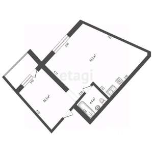 2-к квартира, вторичка, 63м2, 6/9 этаж