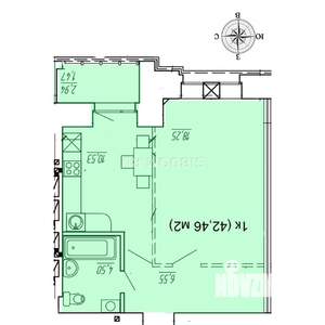 1-к квартира, вторичка, 41м2, 9/13 этаж