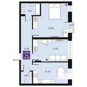 2-к квартира, вторичка, 79м2, 4/9 этаж