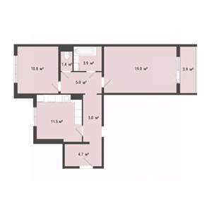 2-к квартира, вторичка, 61м2, 6/10 этаж