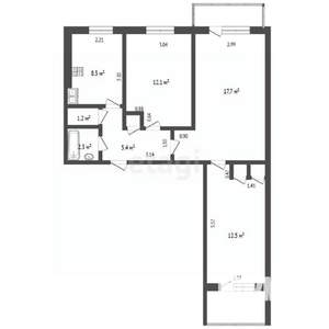3-к квартира, вторичка, 60м2, 2/9 этаж