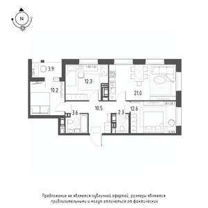 3-к квартира, вторичка, 75м2, 9/9 этаж