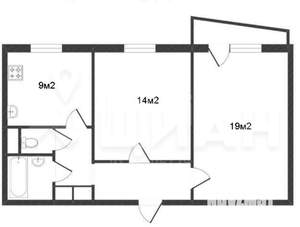 2-к квартира, вторичка, 54м2, 1/9 этаж