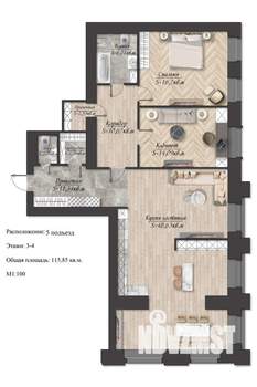 3-к квартира, вторичка, 115м2, 4/9 этаж