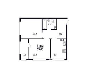 2-к квартира, вторичка, 55м2, 17/23 этаж