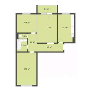 3-к квартира, строящийся дом, 77м2, 8/10 этаж