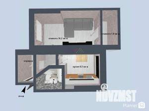 2-к квартира, вторичка, 39м2, 3/9 этаж