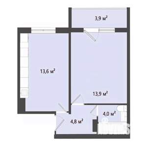 1-к квартира, строящийся дом, 36м2, 9/10 этаж
