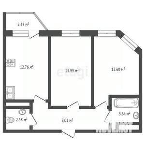 2-к квартира, вторичка, 62м2, 15/17 этаж