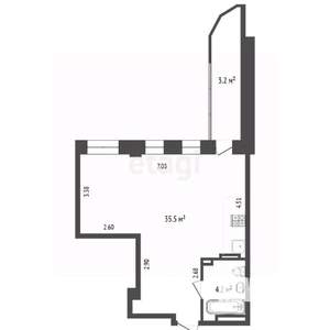 Студия квартира, вторичка, 40м2, 2/16 этаж