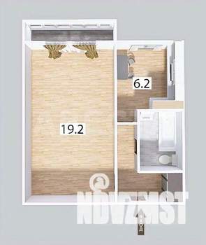 1-к квартира, вторичка, 33м2, 5/9 этаж