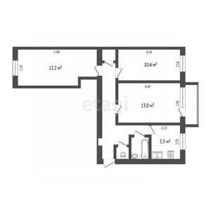 3-к квартира, вторичка, 55м2, 3/5 этаж