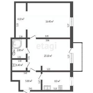 2-к квартира, вторичка, 56м2, 3/4 этаж