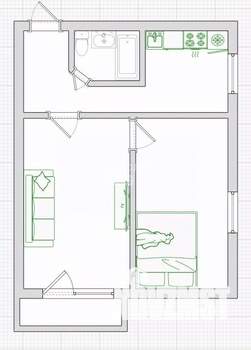 2-к квартира, вторичка, 39м2, 5/5 этаж