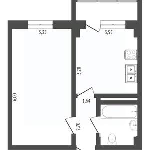 1-к квартира, вторичка, 40м2, 10/10 этаж