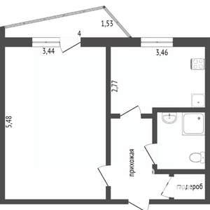 1-к квартира, вторичка, 38м2, 1/9 этаж