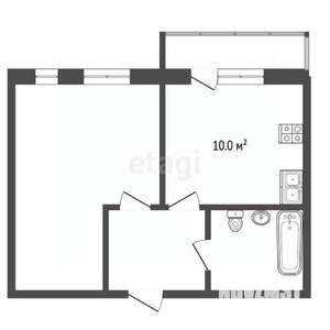 1-к квартира, вторичка, 39м2, 10/17 этаж