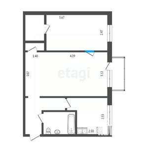 2-к квартира, вторичка, 46м2, 2/5 этаж