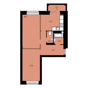 2-к квартира, строящийся дом, 63м2, 14/15 этаж