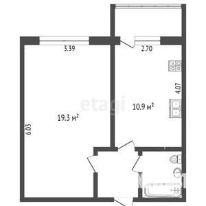 1-к квартира, вторичка, 36м2, 3/9 этаж