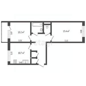 2-к квартира, вторичка, 51м2, 4/5 этаж