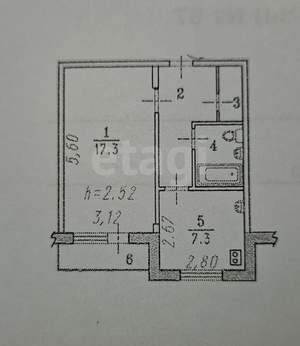 1-к квартира, вторичка, 36м2, 3/5 этаж
